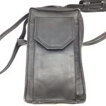 BRAND black leather travel bag w/adjustable strap Photo 6