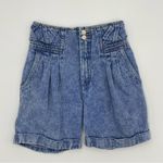 Vintage Denim Shorts High Waisted Juniors Embellished Waistband Cuffs Acid Wash Blue Size undefined Photo 0