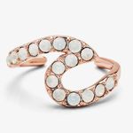 Rose Gold Plated White OPAL Wave Swirl EAR CUFF by Pura Vida NWT NEW Pink Photo 1