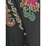 carole little Black Wool Blend Embroidered Bodycon Dress Size S Photo 2