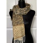 V. Fraas Cashmink Scarf Leopard Animal Print Fringed Germany NWT Scarf Source Photo 1