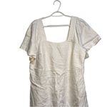 Madewell  Linen Square Neck Short Sleeve Mini 14W Little White Dress Bride Smock Photo 3