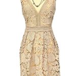 Romeo + Juliet Couture  Beige Crochet Lace Overlay Sleeveless Dress Size Small Photo 0