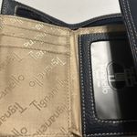 Tignanello Wallet Women's Trifold Organizer Clutch Blue Pebbled Genuine Leather Photo 5