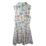 Modcloth Size Large Sleeveless Tie-Waist Shirt Dress Bicycle Print White Photo 8
