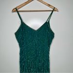 Laurence Kazar Vintage 100% Silk Green Beaded Sequin Gown Size Large Photo 3
