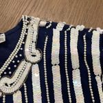 Laurence Kazar Vintage Lawrence Kazan Beautiful Beaded Sequin Blouse Top Shirt Silk Size L Photo 12