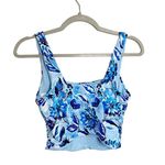 ANDIE Swim The Siren Tankini Top Blue Floral Print Bathing Suit Size Small Photo 2