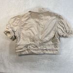 Free People Free People Cropped Denim utility Jacket Womens 8 Beige Puff Short Sleeve Y2k Photo 5