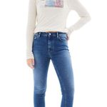 Acne Studios - Peg Jeans Mid Blue Slim Fit Denim Classic Preppy Medium Dark Wash Photo 0