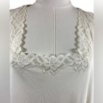 Coldwater Creek Women’s 2X (20-22) Cream Square Neck Lace Stretchy Tank Photo 5