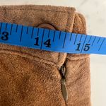 Denim & Co 100% Leather Suede Skirt Medium Tan Western Flower Eyelet Lined Photo 3