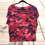 Forever 21  geometric bright colors top Women's Juniors Size L Large Colorful Photo 0