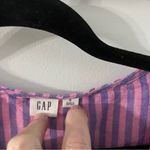 Gap Pink Blue Linen Striped Wrap Dress with bell sleeve detail Gently Used Small Photo 3