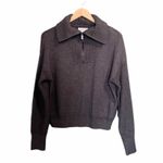 Rachel Zoe Sweater Cozy Quarter Zip Pullover Charcoal Gray Women’s Size Small Photo 8