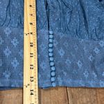 Free People small greyish blue short sleeve square neck button front cropped top Photo 9