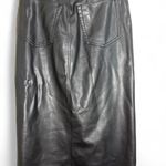 Abercrombie & Fitch size 28P black pleather skirt with slit in the front Photo 1