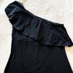 Susana Monaco NWOT Black One Shoulder Ruffle Top - Size Medium Photo 3