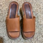 Freebird Leather Cognac Brown Platform Espadrille Wedge Heel Sandals Slip On Size 10 Photo 1