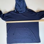 Eileen Fisher Womens Velvet Trim Hoodie in Navy Sz S | Soft Comfy Cozy Neutral Photo 15