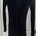 Stradivarius Black Collared Long Sleeve Mini Dress Photo 0