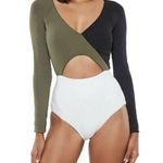 Sanctuary Color Block Long Sleeve One Piece Cutout Swimsuit Women’s Small ($119) Photo 0