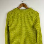Anthropologie Field Flower Chunky Knit Wool Blend Sweater Sz Medium Yellow Green Photo 6