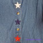 Vintage Luna Pier *stained" long sleeve jean shirt Independence Day, size M Blue Size M Photo 6