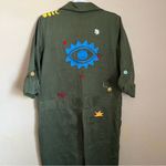 CBONZ Watch Your Back Evil Eye Organic Hemp Cotton Jumpsuit in Green Large Photo 5