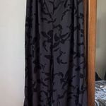 Nordstrom Black Floral leaf Wide-Leg dress Pants xl Photo 0