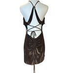 Blondie Nites by Stacy Sklar NWT Mini Halter Dress SZ 11 Black Gold Shimmer Photo 1