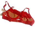 Free People We Are HAH Hook Up Bra 30-38B NWT Lace Demi Underwire Blood Orange NEW Photo 4