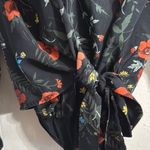 ASTR Black Long Sleeve Tie Front Bodysuit Photo 2