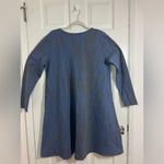 M Made in Italy Casual Blue Dolman Sleeve Crew Neck Dress 100% Cotton Photo 3