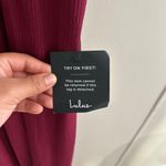 Lulus Burgundy Wide-Leg Jumpsuit NWT | Women’s Small | Flutter Sleeve Deep V Photo 5