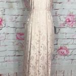 Lulus Lulu’s nwt Red Carpet Ready Light Rose Floral Satin Jacquard Maxi Dress Photo 5