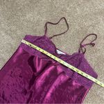 Morgan Taylor Womens Aubergine Mini Coquette Nightgown Sz L Chemise Satin Lace Photo 4