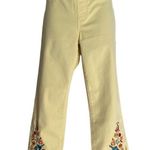 Tribal sz 4 audrey 70s mid rise straight capri floral‎ jean pants Yellow Photo 0