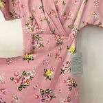 Charles Henry Wrap Dress Pink Blush Floral Size Medium Dolman Sleeve Photo 8