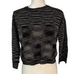 M Missoni Size M Wool Blend Crop Crewneck Sweater 3/4 Sleeves Stripes Boxy Black Size M Photo 0