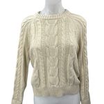 Gap Women's Cream Cable Knit High Neck Long Sleeve Pullover Sweater Top Size S Photo 0