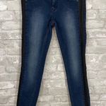 Free People  Black Tuxedo Faux Leather Skinny Jeans Photo 0