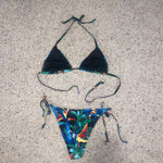 Nasty Gal Black and Green Tropical Bikini Photo 3