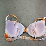 Floral Ruched Two Piece Bikini Set White Orange Tropical Shirred Cheeky Medium Photo 6