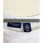 Adrienne Vittadini Linen Roll Tab Sleeve Top 3X Button Back White Photo 6