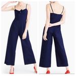 J.Crew Wide Leg Front Tie Linen Blue Jumpsuit Size 12 Photo 1
