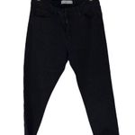 KanCan Women's Cropped Skinny Jeans Mid Rise Shark Bite Fringe Hem Black Size 31 Photo 2