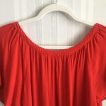 Naked Zebra Open Back Short Sleeve Blouse Red Small Flowy Date Night Spring Top Photo 2