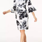 Jessica Howard  White‎ Floral Bell Sleeve Sheath Dress Party Cocktail SZ 6 Photo 0