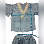 Unbranded Elegant White Lace Trim Blue Satin Sleepwear Set Size M Photo 8